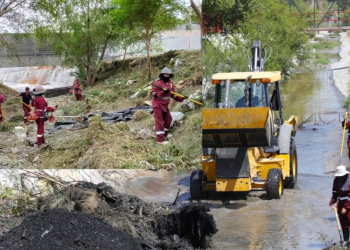 Limpieza Y Mantenimiento En El Canalón Vial De Escobedo
