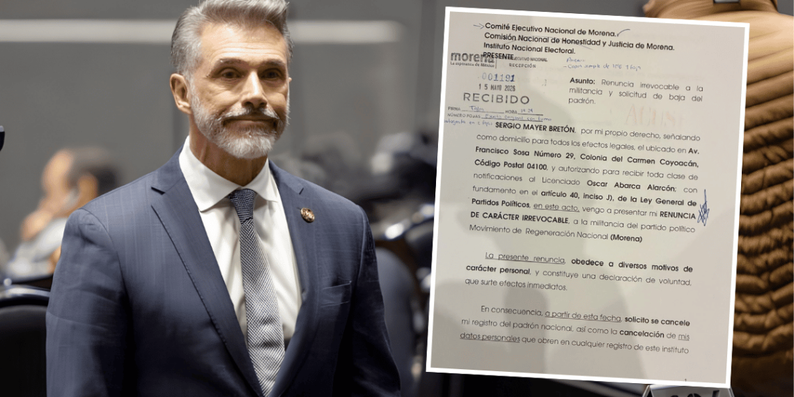 Sergio Mayer renuncia y deja Morena